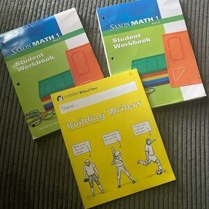 Saxon Math 1 Student Workbook part 1 & 2 learning without tears building writers